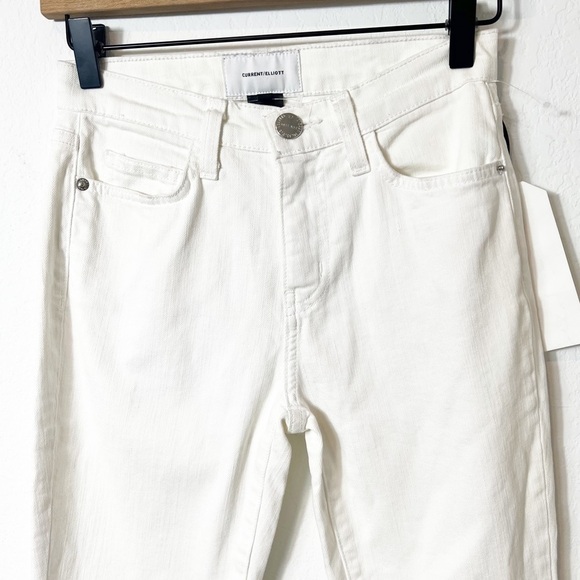 Current/Elliot Delling Highwaist Stiletto White Wowen Skinny Jeans Size 24 New - Picture 6 of 6
